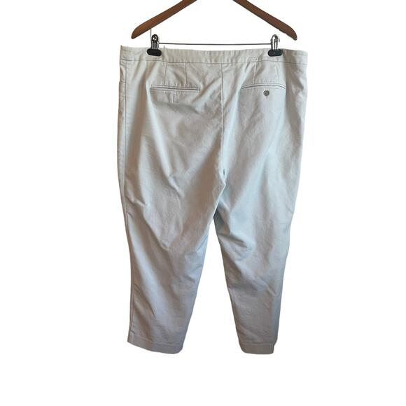 Chicos Women Cropped Cotton Pants XL Cream Straight Leg Coastal Comfort Neutral - Picture 3 of 10